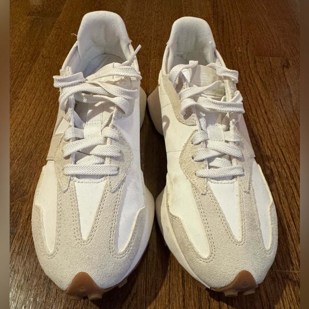 Worn Once! New Balance 357 Cream and White Sneakers